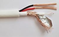 Коаксиальный кабель КВК белого цвета 2 жилы питания, 0,75 мм (КВК В 2х0,75)